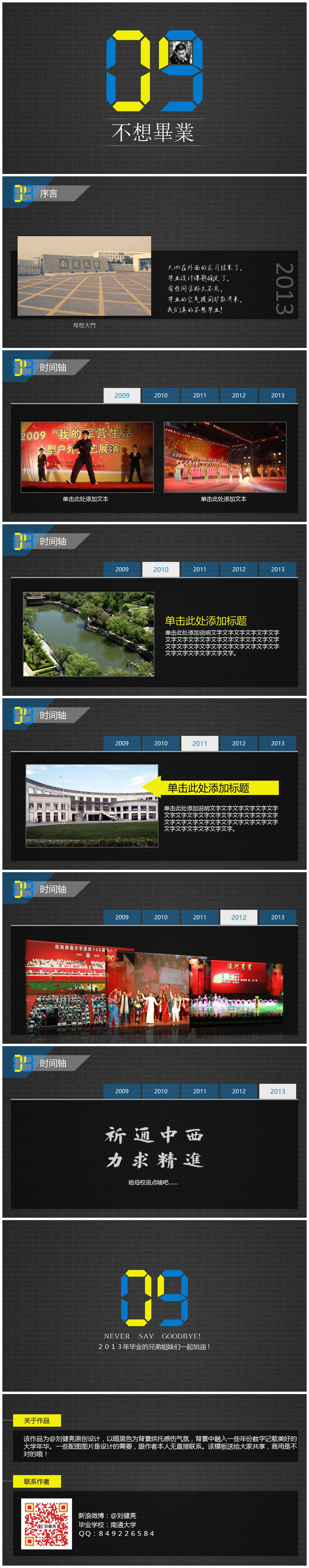 不想毕业——毕业纪念ppt模板