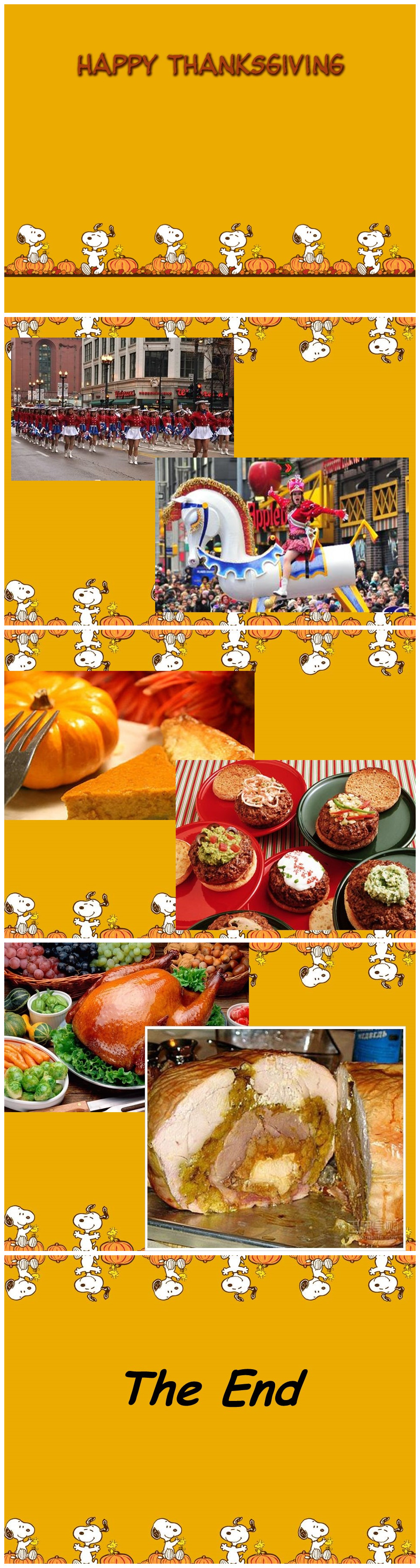 黄色背景卡通感恩节介绍PPT模板下载