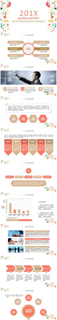 花朵简约小清新商务工作汇报ppt模板下载-聚给网