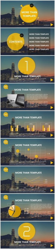 维多利亚夜景产品宣传PPT模板-聚给网