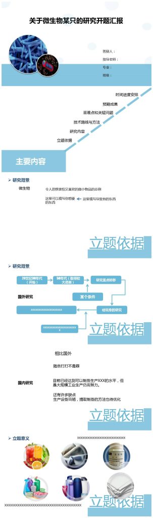 微生物研究开题汇报ppt模板-聚给网