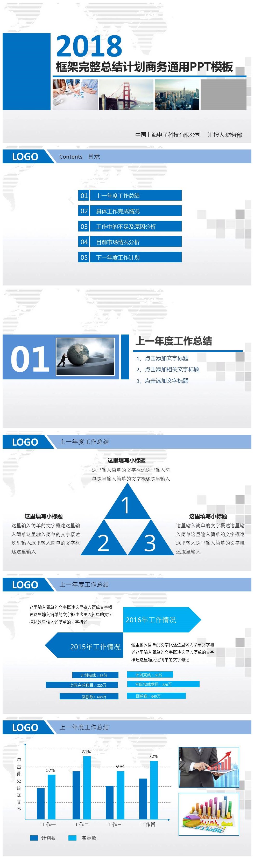 电子科技公司财务部总结计划商务通用PPT模板-聚给网