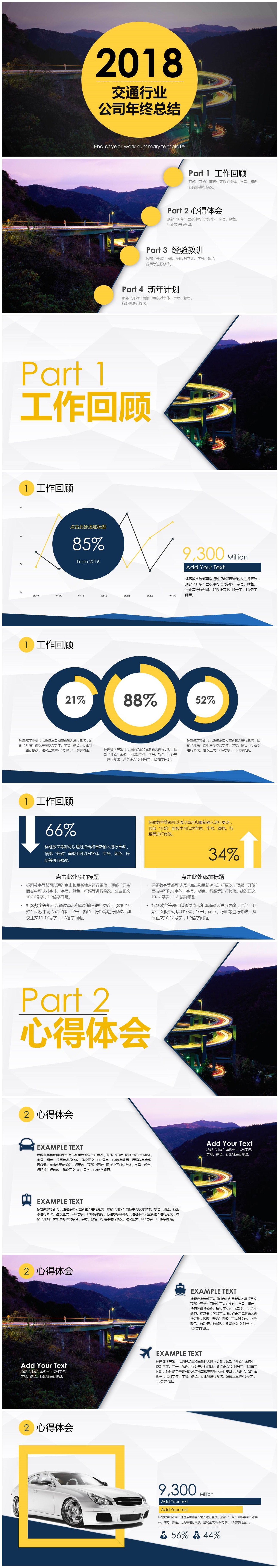 灯火立交桥背景公司年终工作总结ppt模板-聚给网