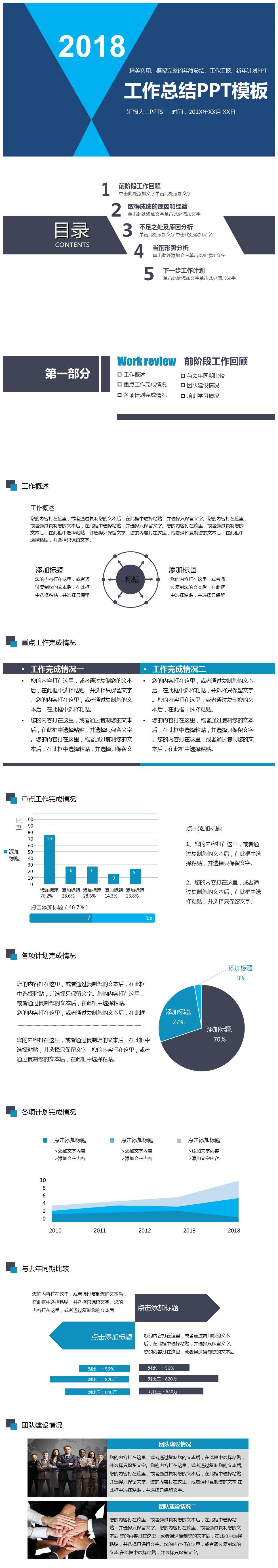 简洁通用商务动态公司年终工作总结ppt模板-聚给网