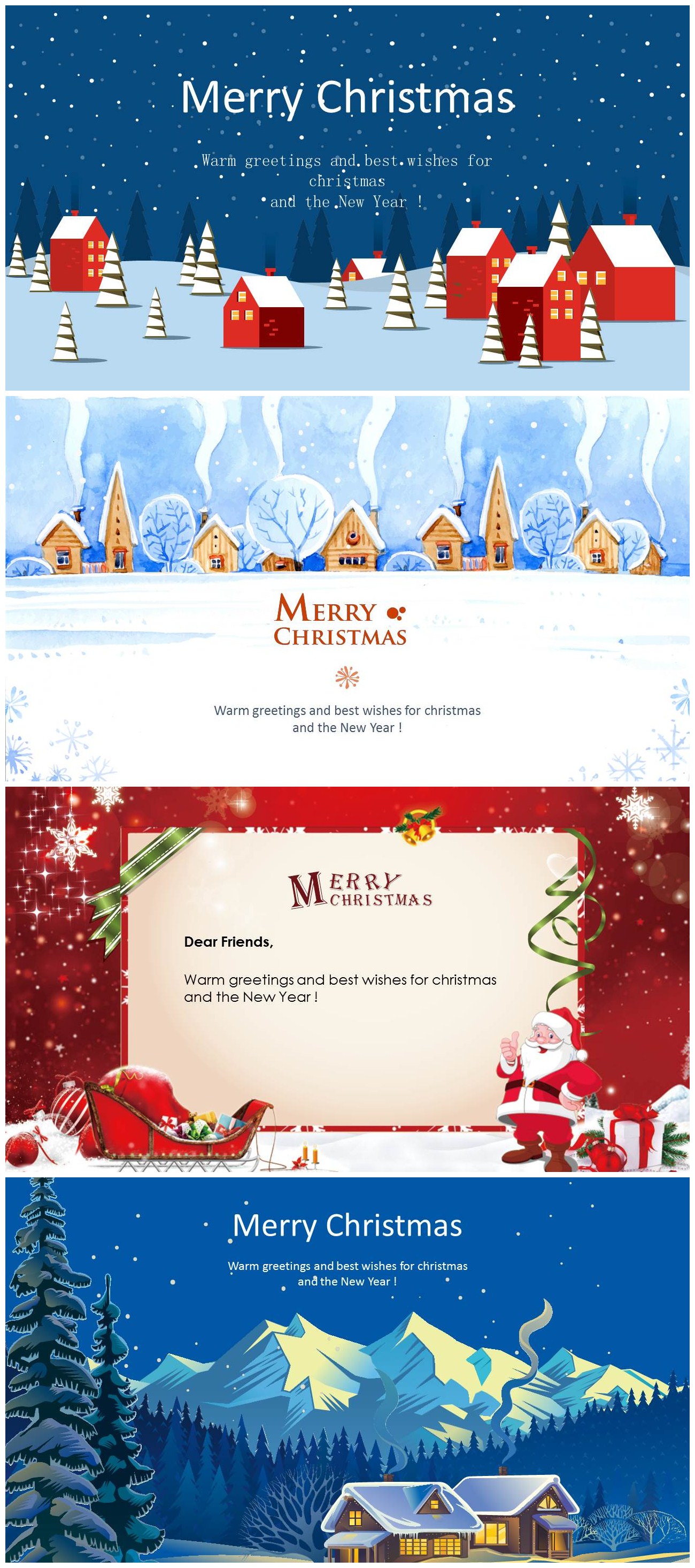 红色圣诞节贺卡PPT模版