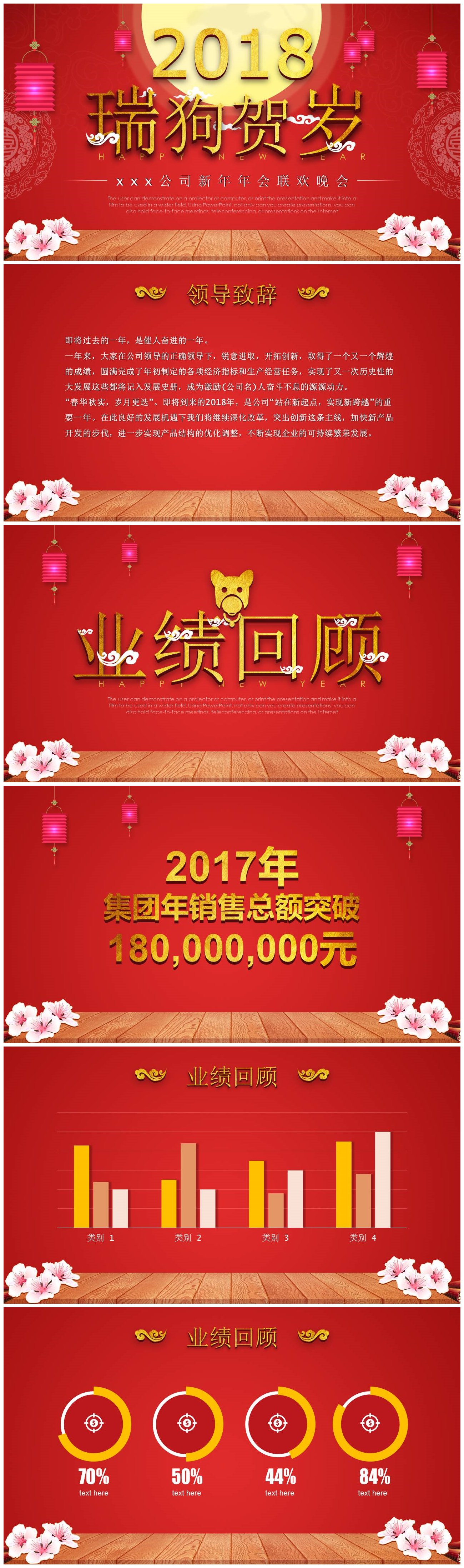 瑞狗迎新网络公司新年年会联欢晚会ppt模板-聚给网