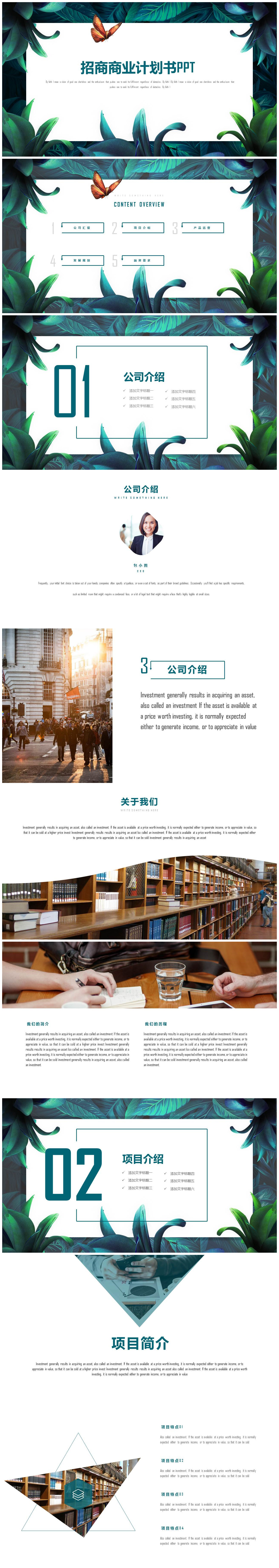 创意简洁商业计划书招商加盟ppt模板