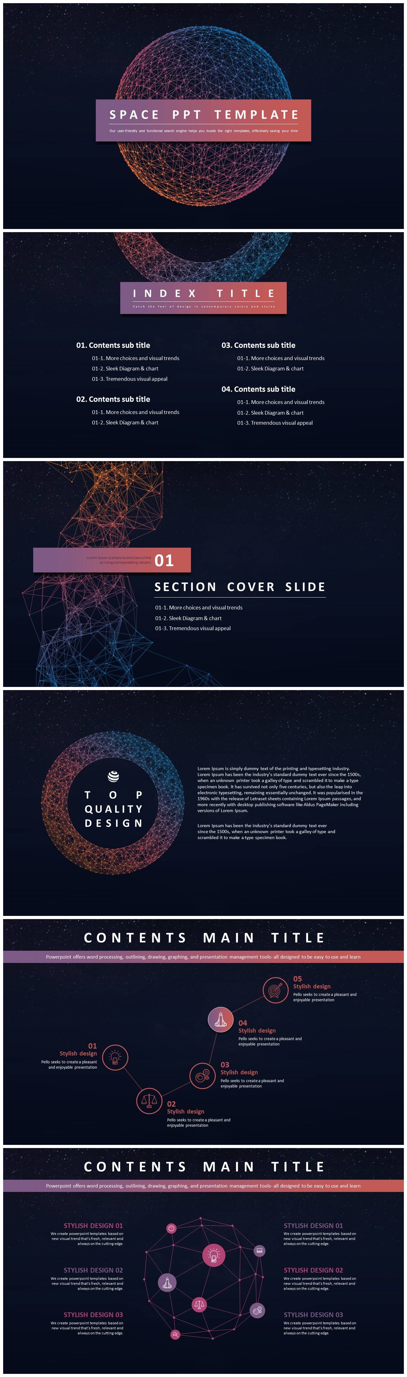 炫酷星空欧美风格工作计划汇报PPT模板