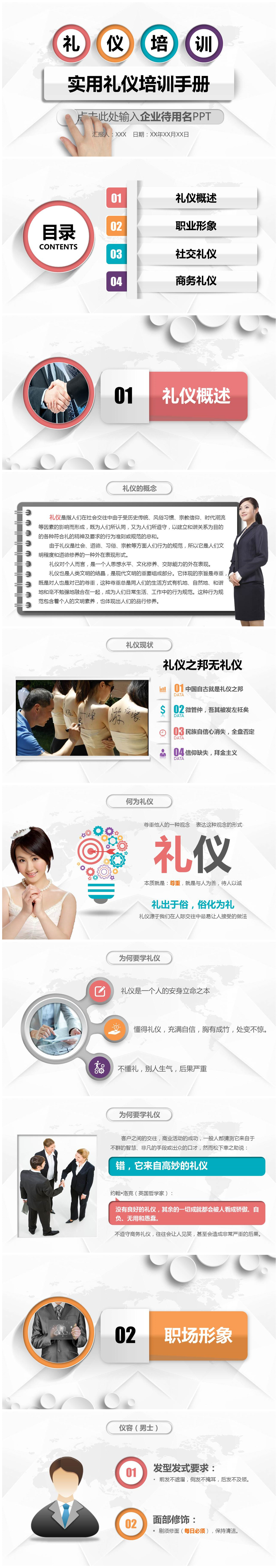 实用商务礼仪培训手册ppt模板