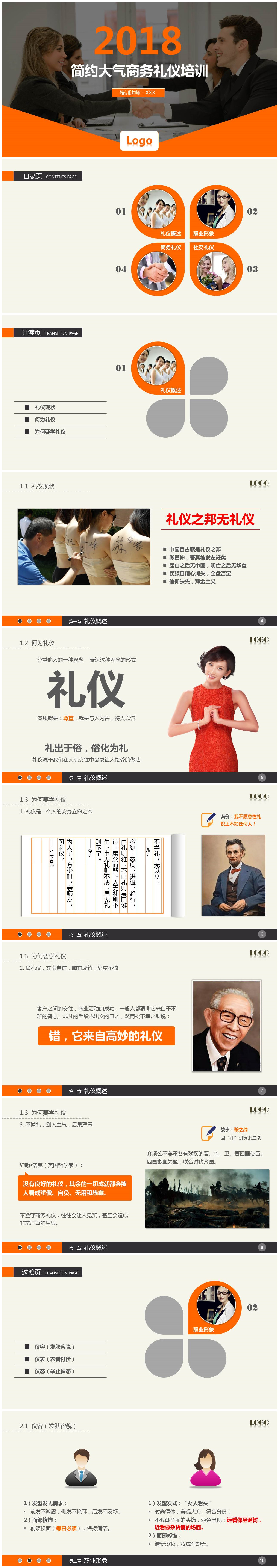 简约大气商务礼仪培训PPT模板