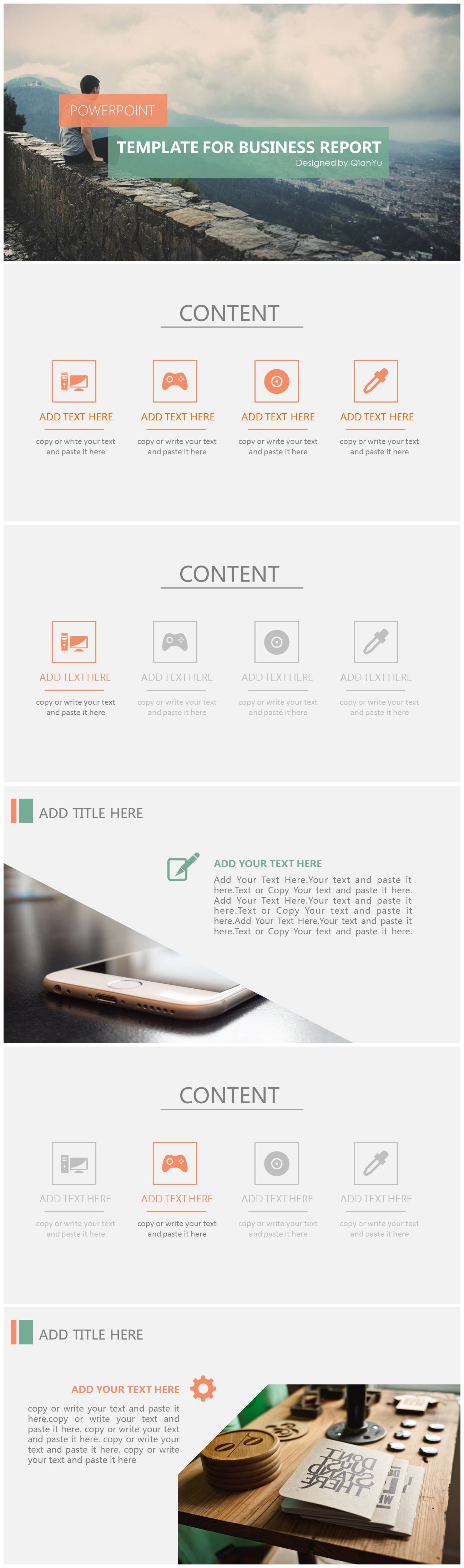 欧美简约休闲风工作计划PPT模板