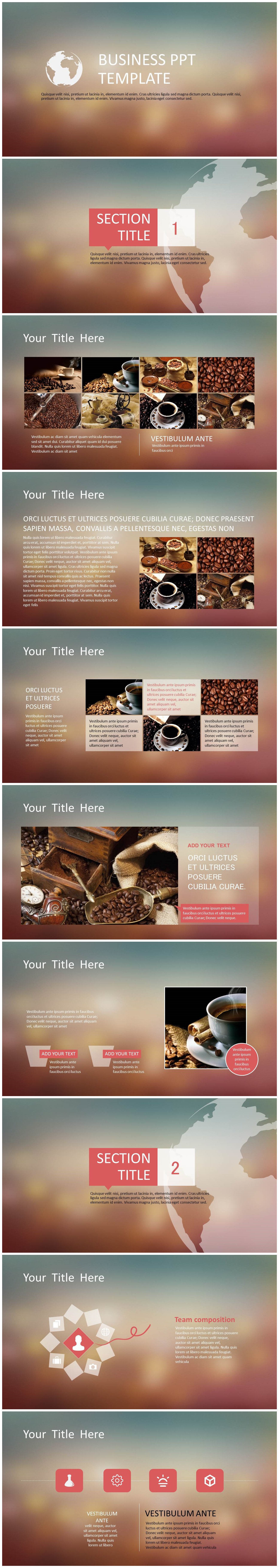 IOS7毛玻璃风格通用商务PPT模板