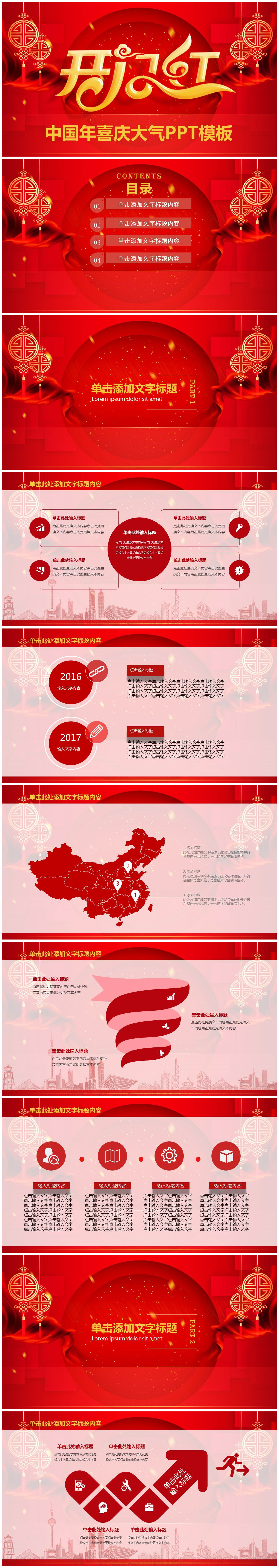 年会开门红新春年终总结汇报ppt模板