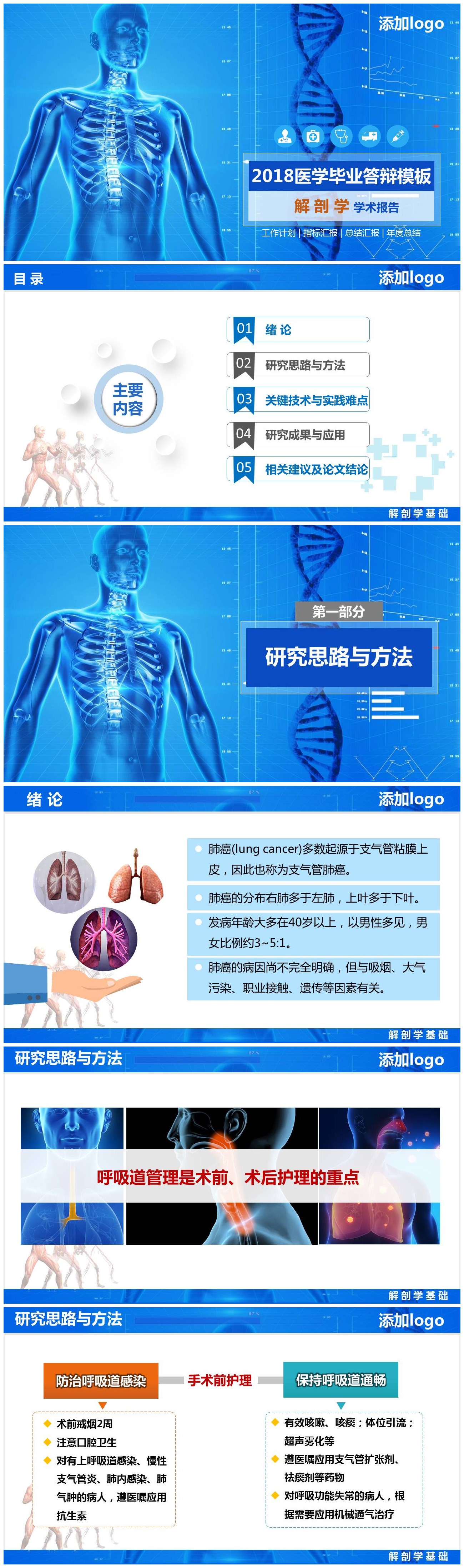 2018解剖学医学毕业答辩ppt模板-聚给网