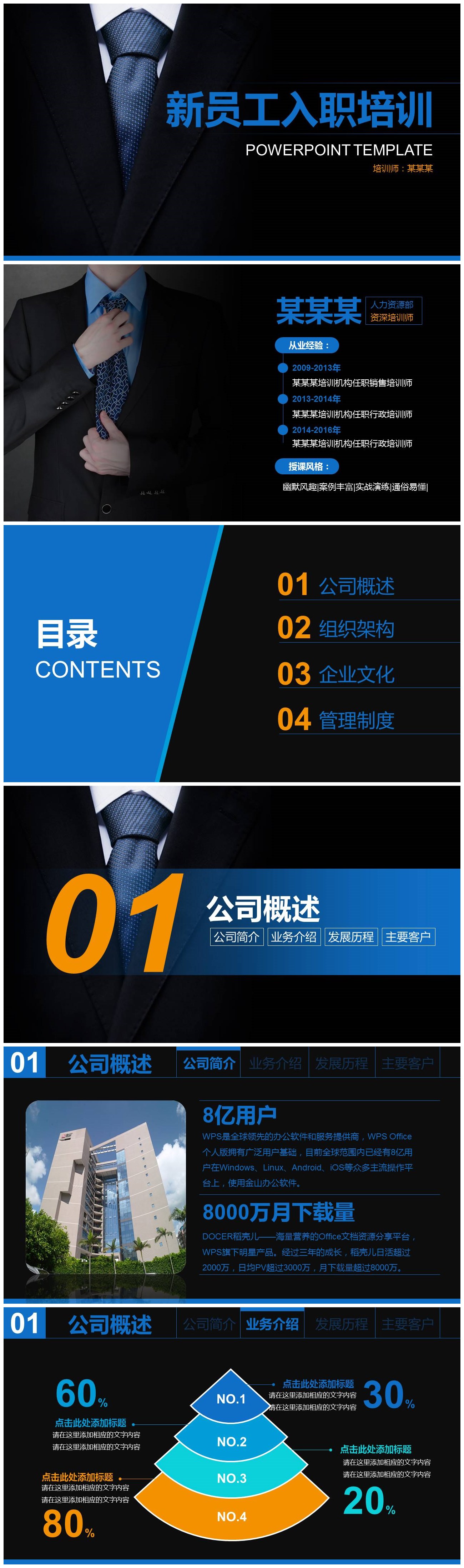 时尚大气企业新员工入职培训通用ppt模板