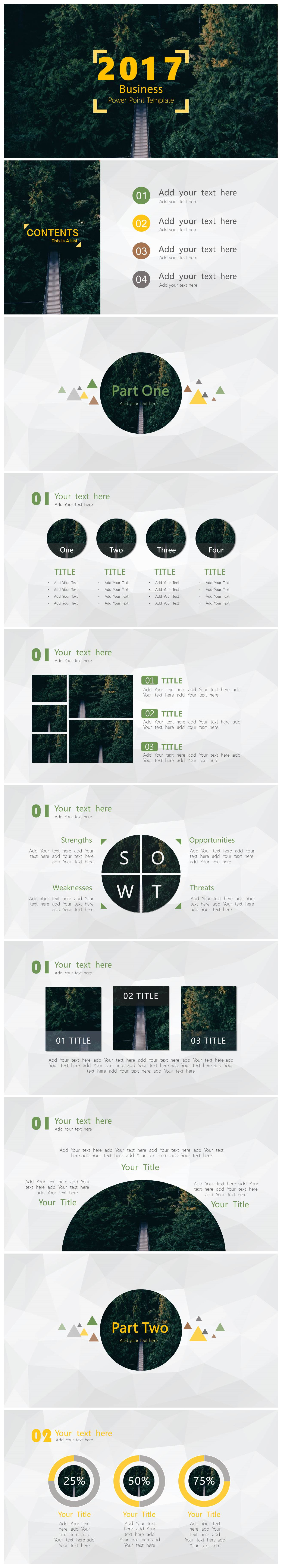 简洁欧美风格公司年终工作总结PPT模板