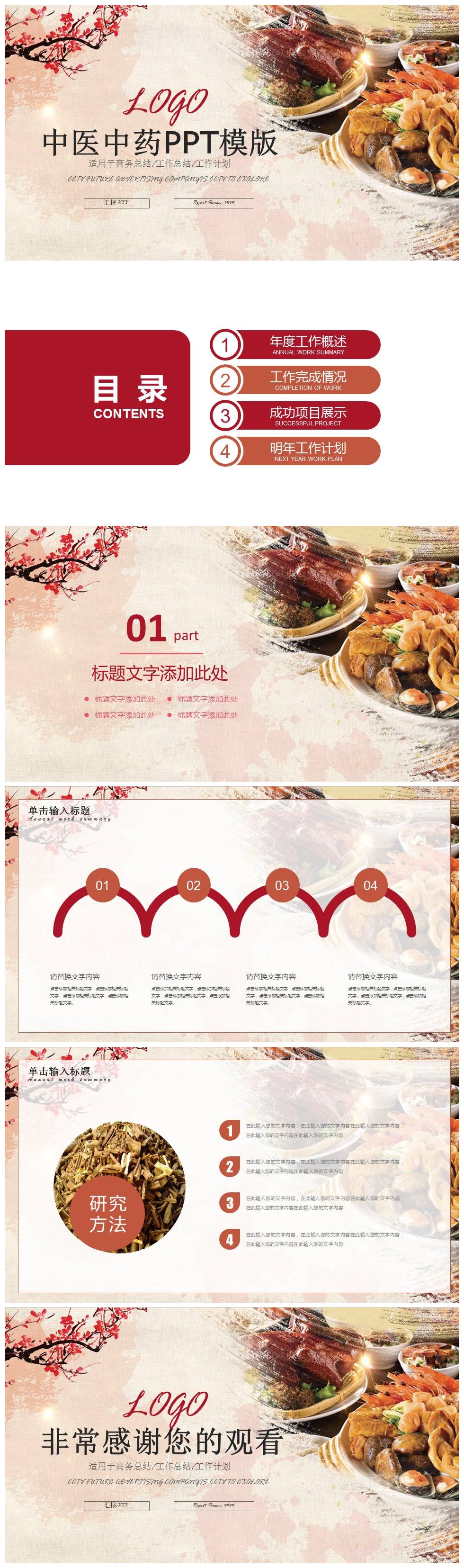 传统中医中药行业工作计划ppt模板