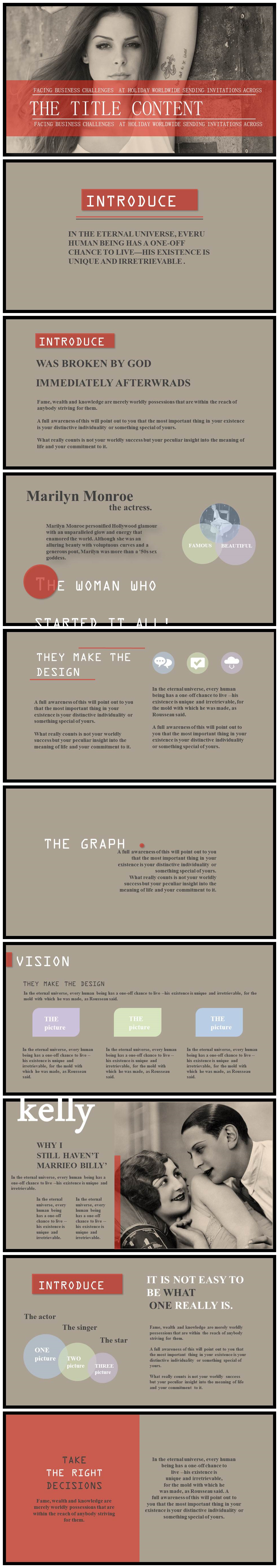 时尚创意欧美风格公司年终工作总结PPT模板