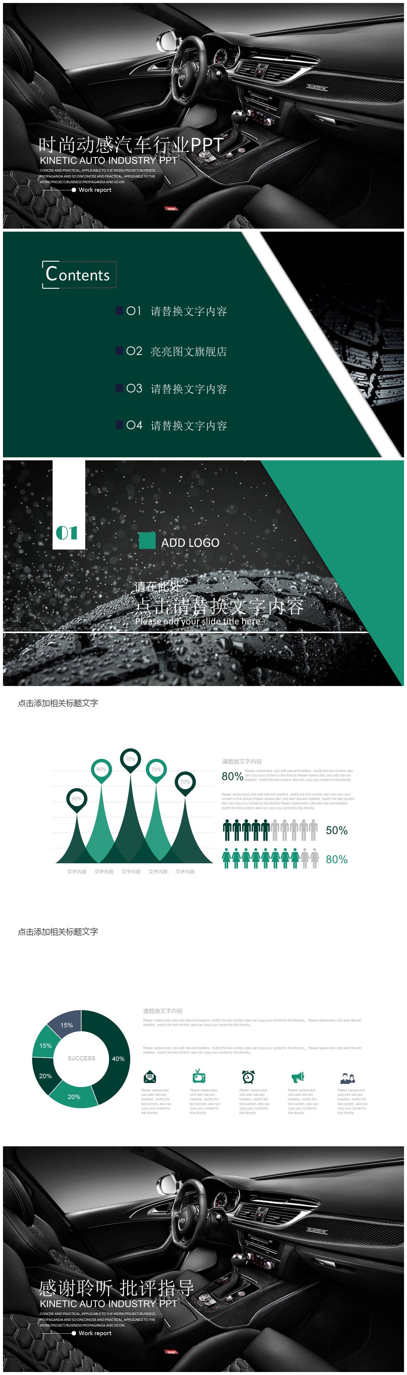 时尚动感汽车行业工作总结汇报ppt模板