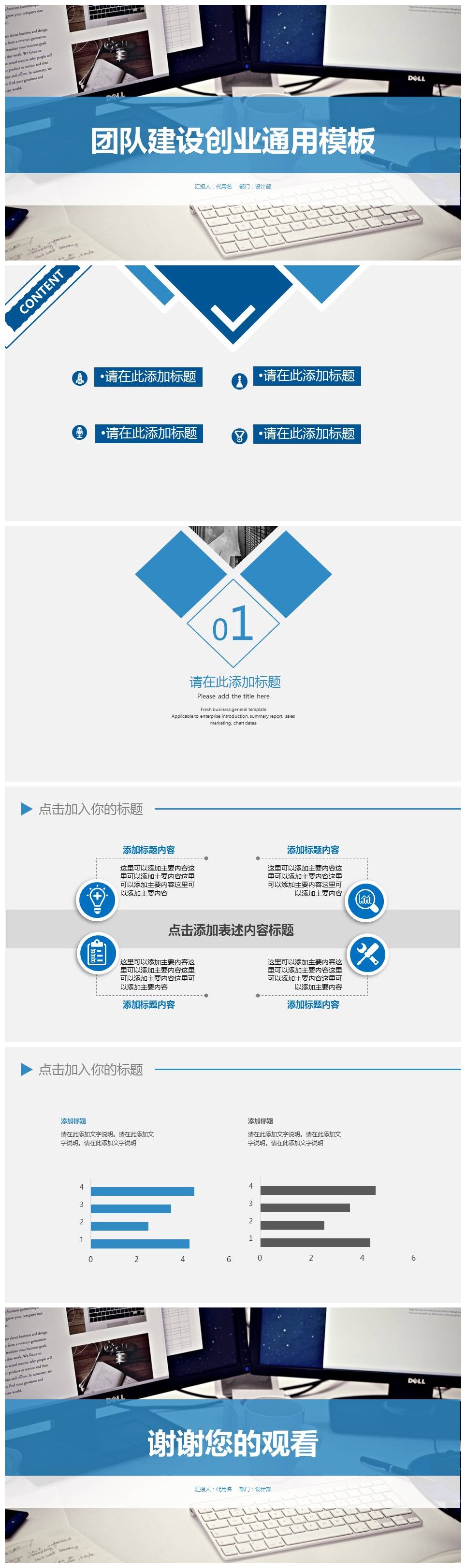 设计部团队建设创业通用ppt模板