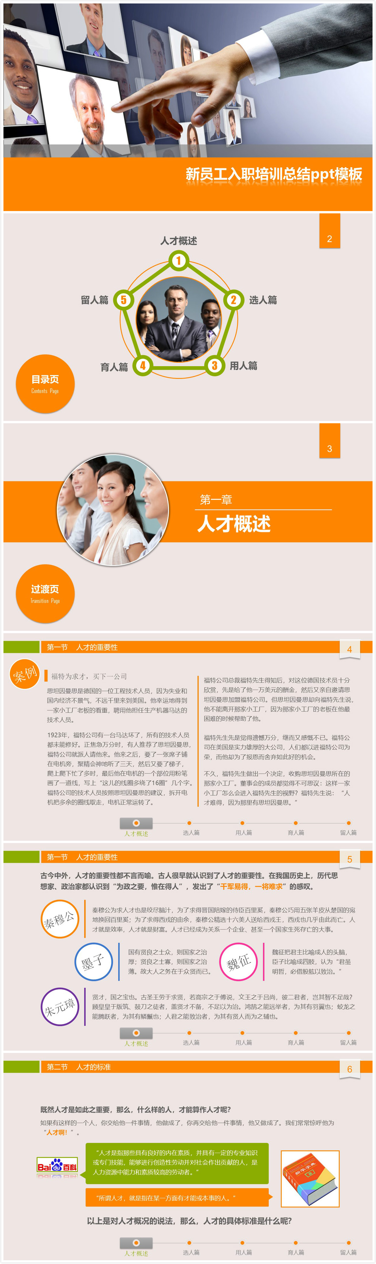 简洁时尚大气新员工入职培训总结ppt模板