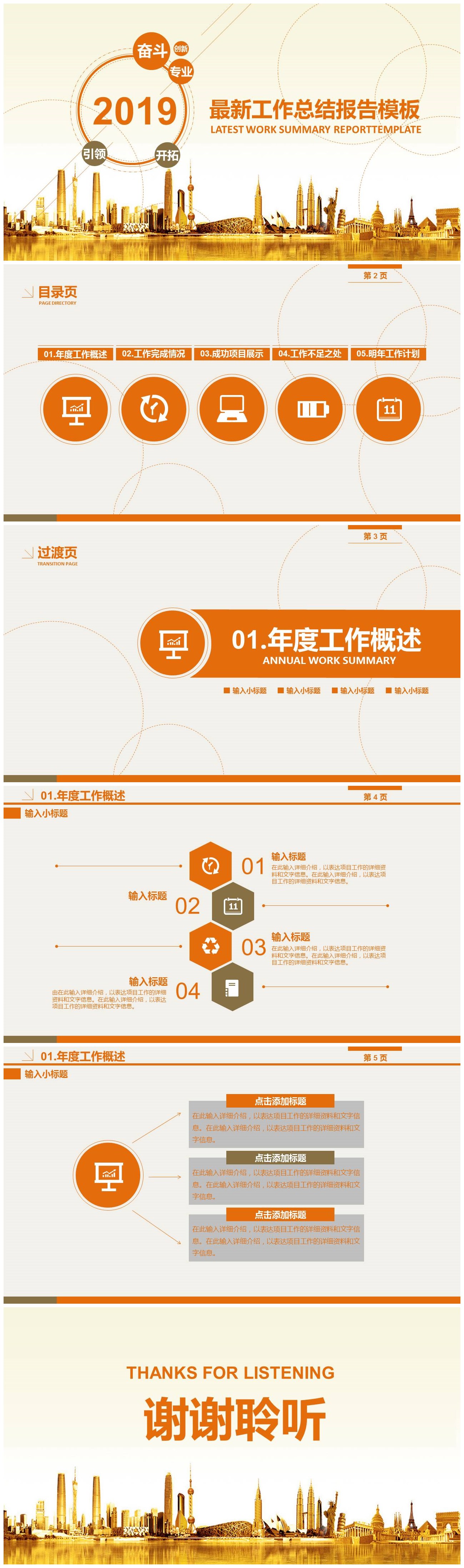 最新金色大气工作总结报告ppt模板