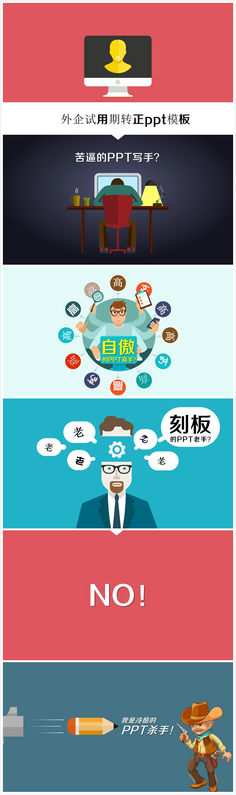 简洁清新实用外企试用期转正ppt模板-聚给网