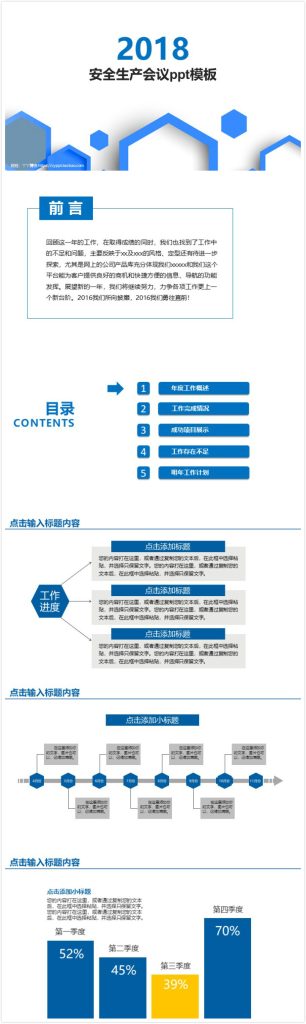 清新实用大气安全生产会议ppt模板-聚给网