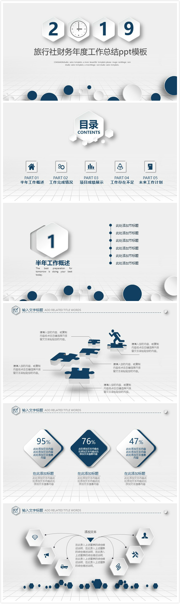 简洁清新时尚旅行社财务年度工作总结ppt模板
