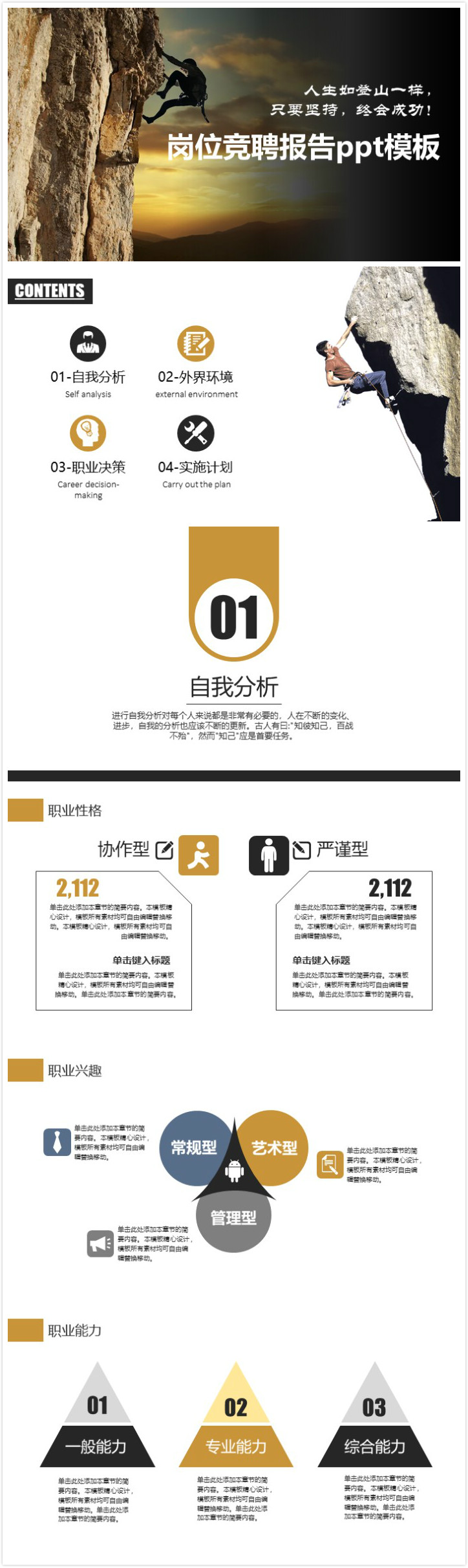 大气清新时尚岗位竞聘报告ppt模板