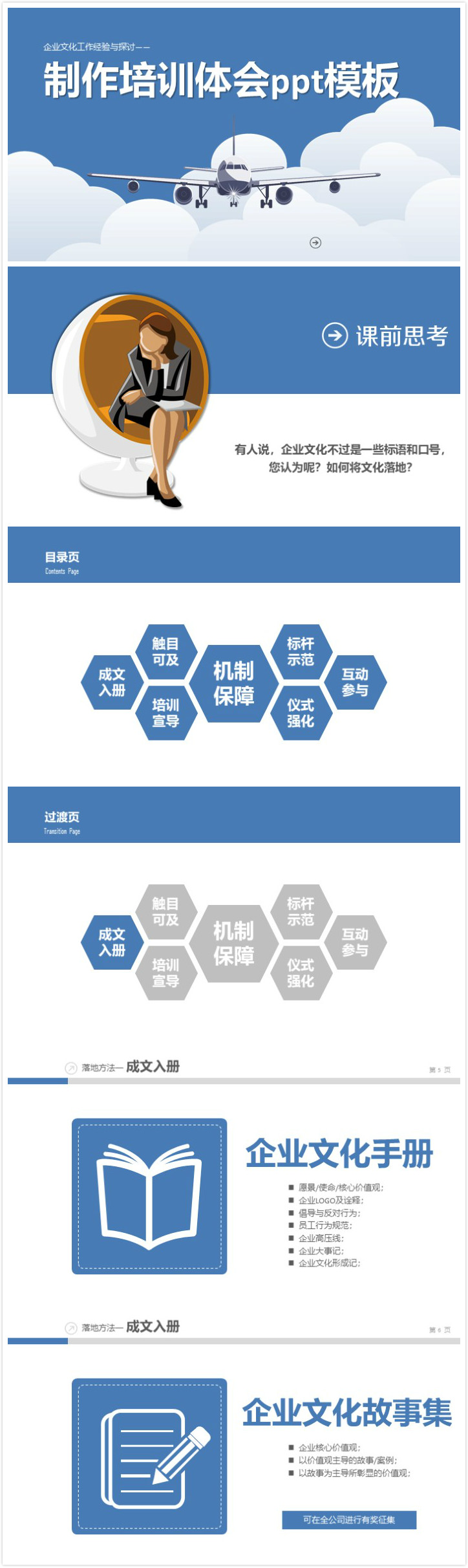 简洁清新时尚制作培训体会ppt模板-聚给网