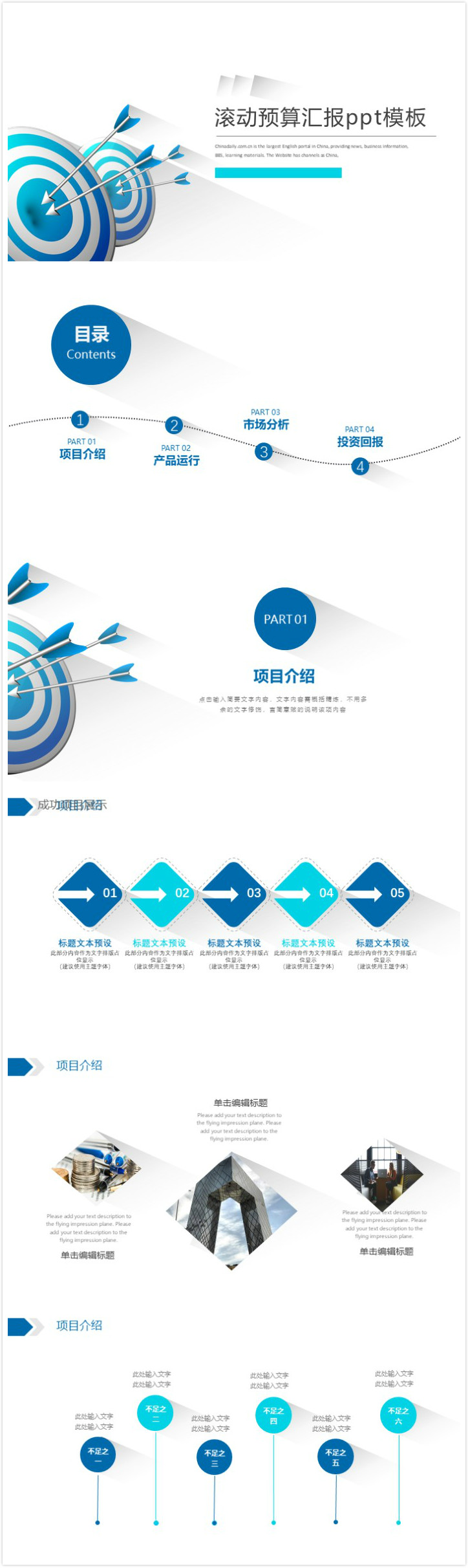 简洁大气实用滚动预算汇报ppt模板-聚给网