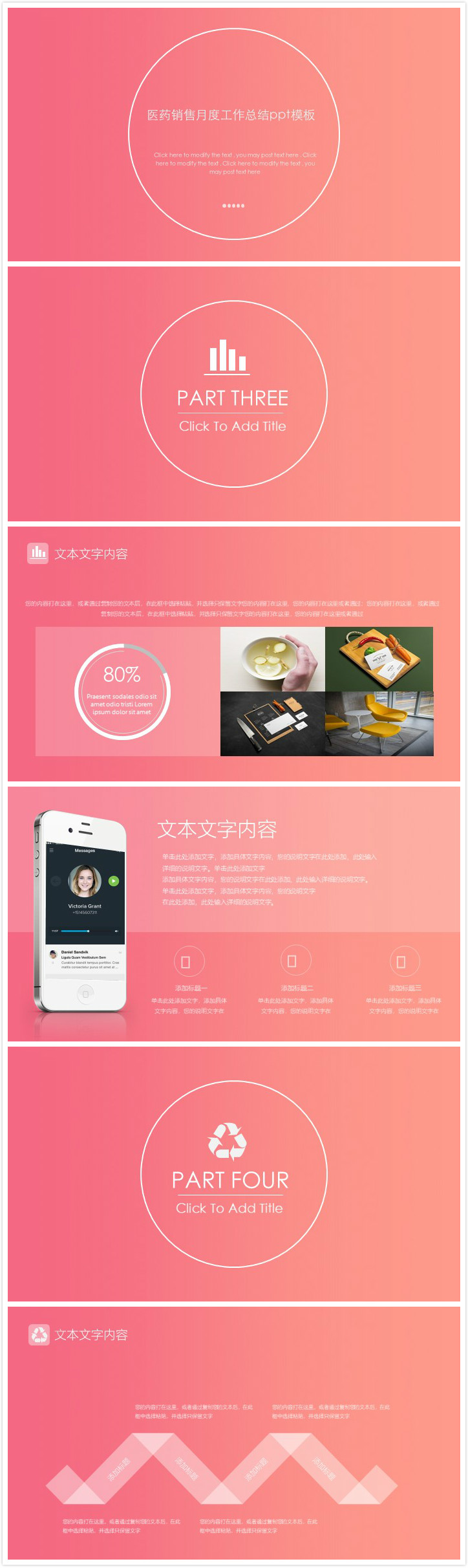 清新大气时尚医药销售月度工作总结ppt模板