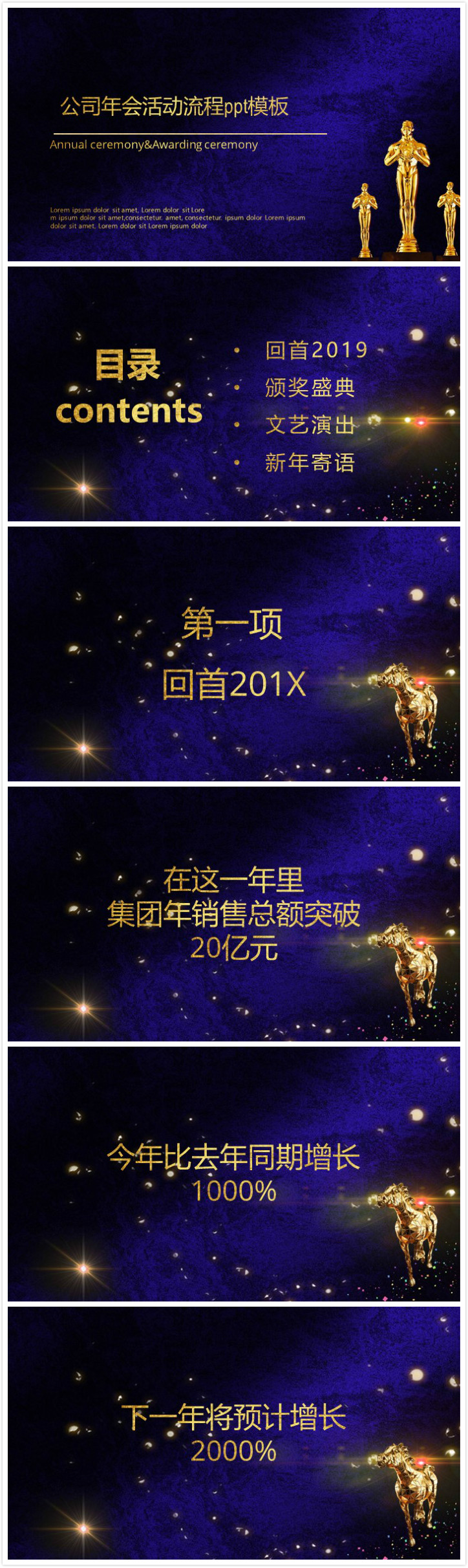 清新大气时尚公司年会活动流程ppt模板