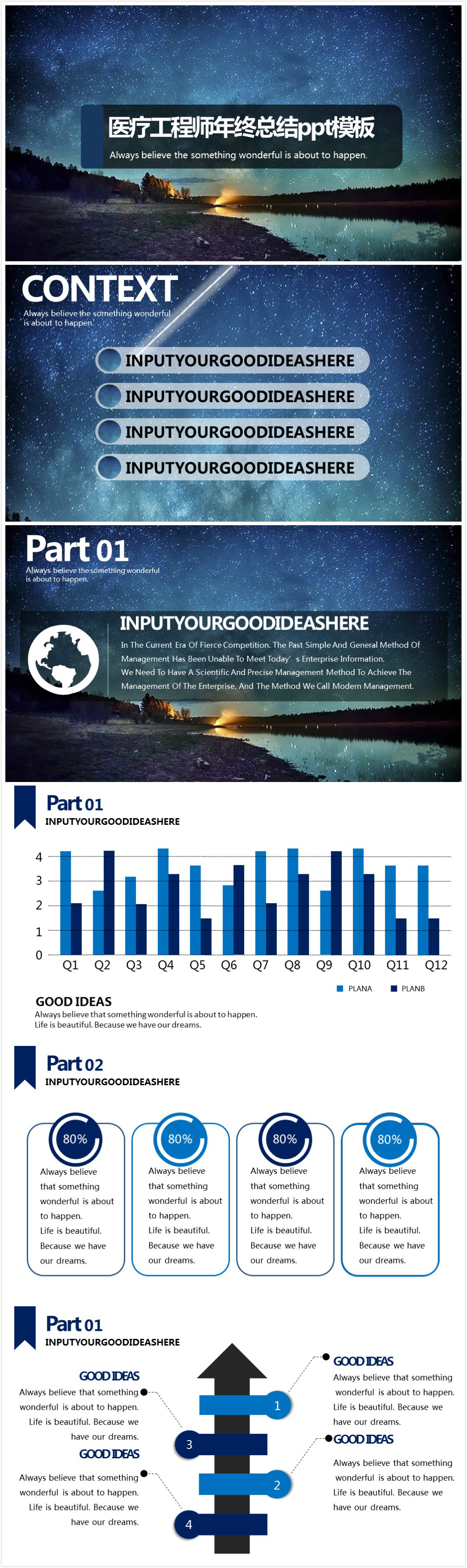 简洁时尚大气医疗工程师年终总结ppt模板