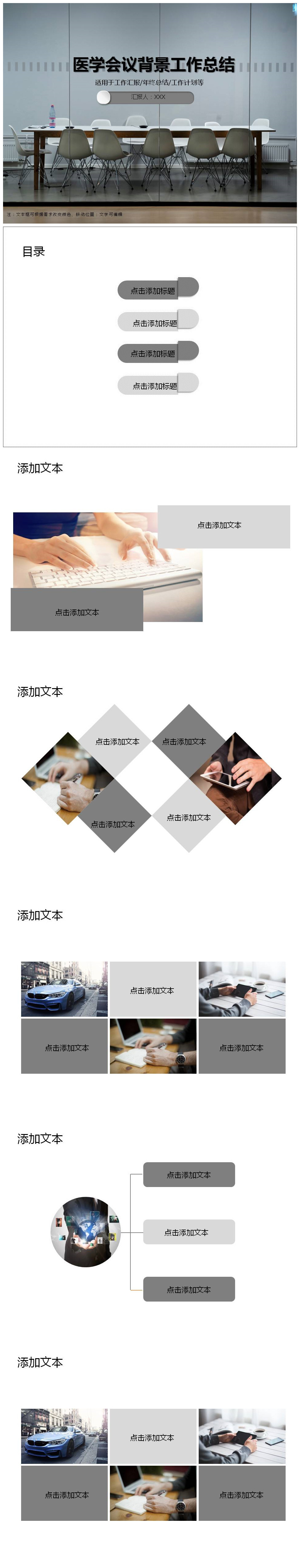 医学会议背景工作总结PPT模板