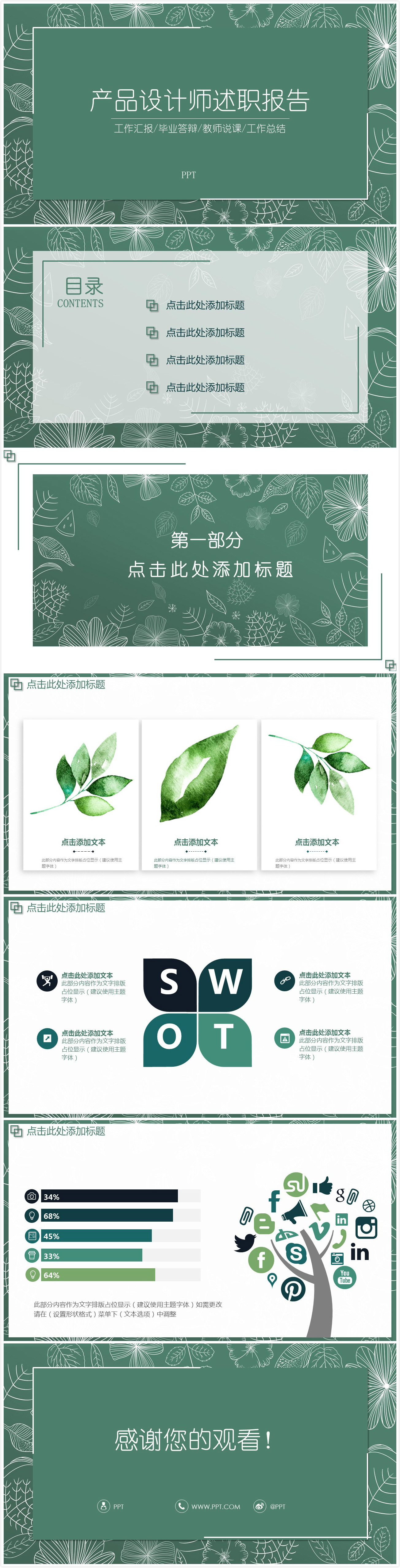 时尚简约大气设计师述职报告ppt