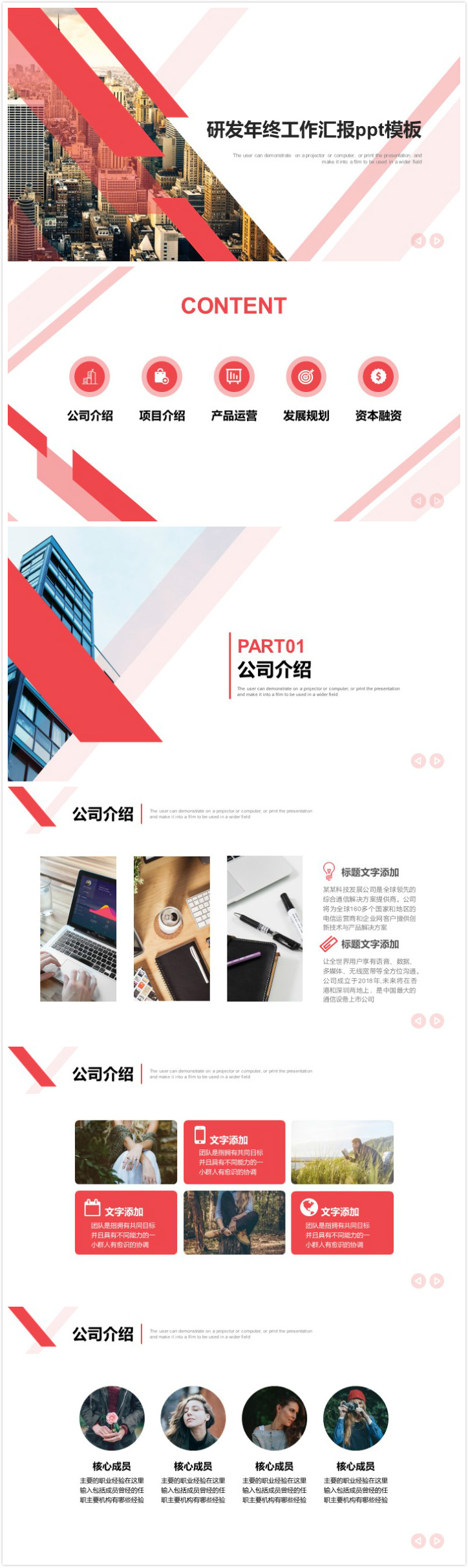 清新大气实用研发年终工作汇报ppt模板