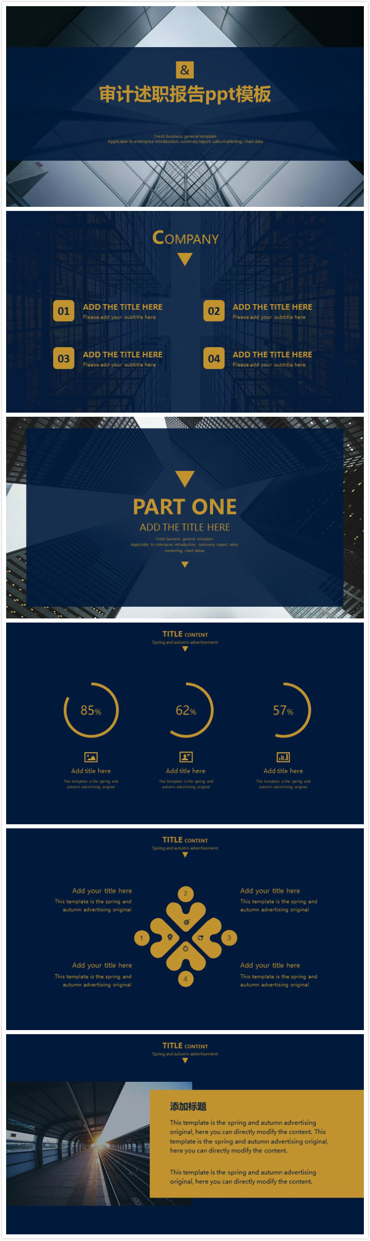 简洁清新大气审计述职报告ppt模板