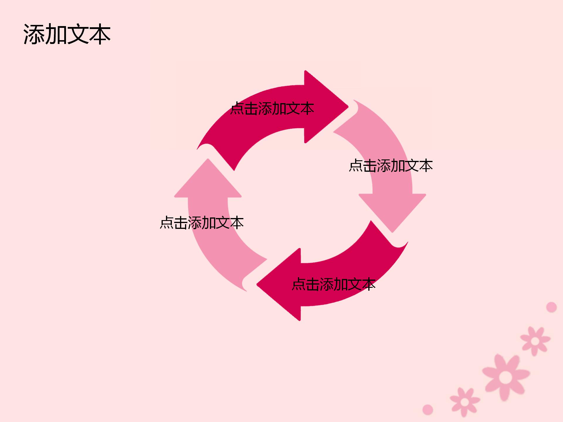 粉色烂漫玫瑰花背景的植物幻灯片模板