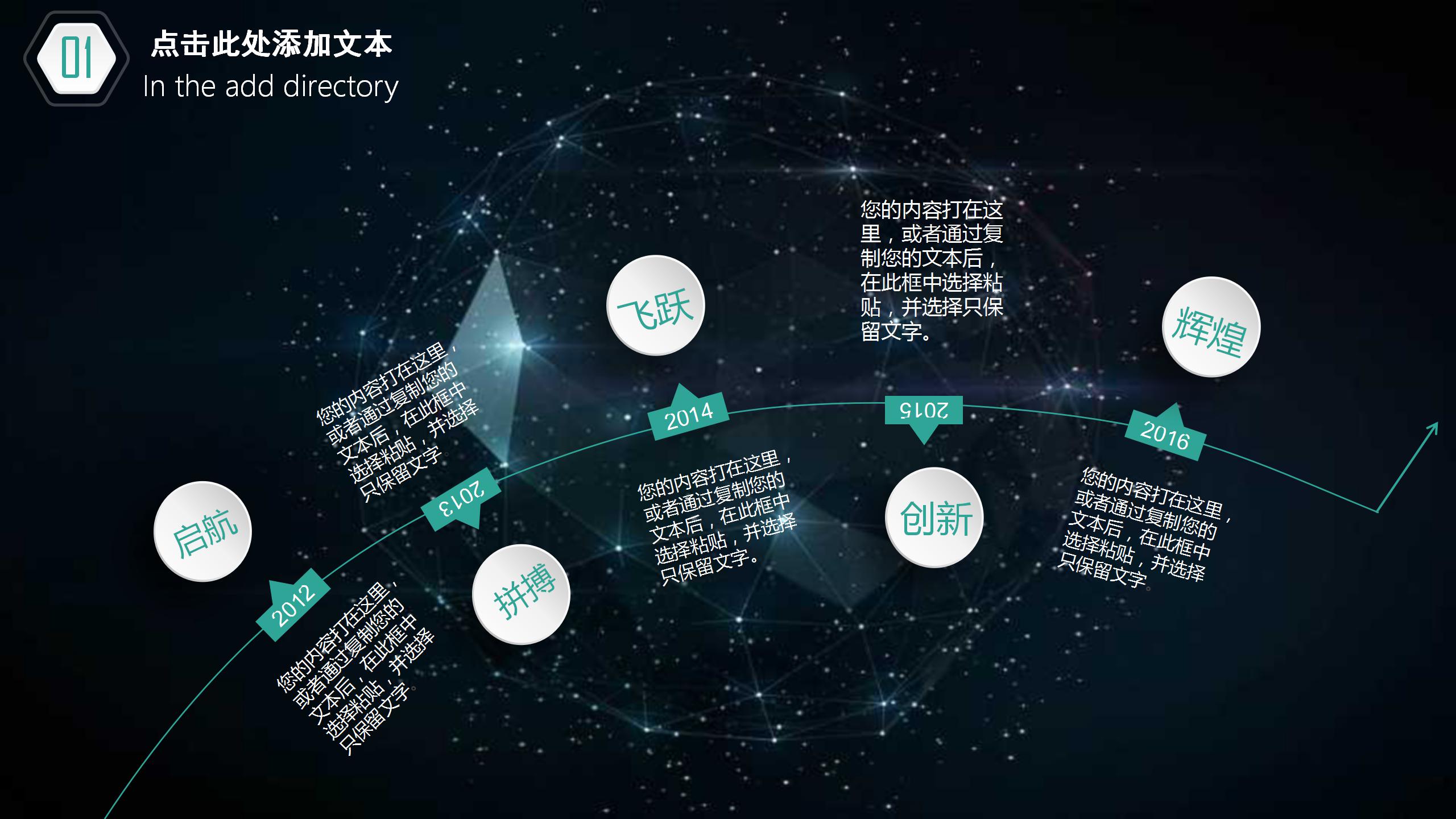 深蓝色浩瀚星空背景工作总结汇报PPT模板