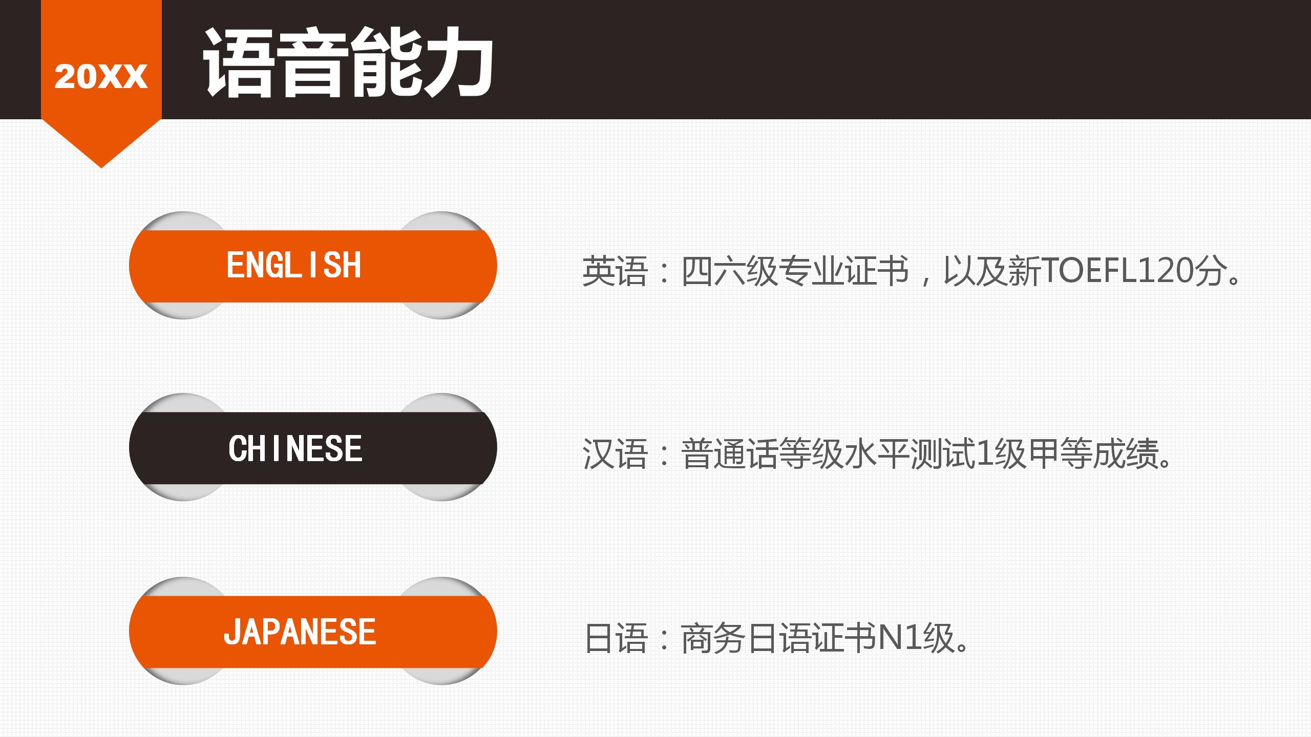 大学生个人岗位竞聘求职ppt模板