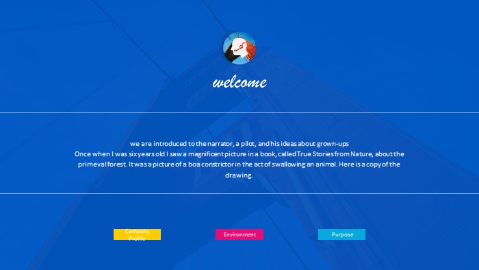 清新大气时尚古建筑公司简介ppt模板