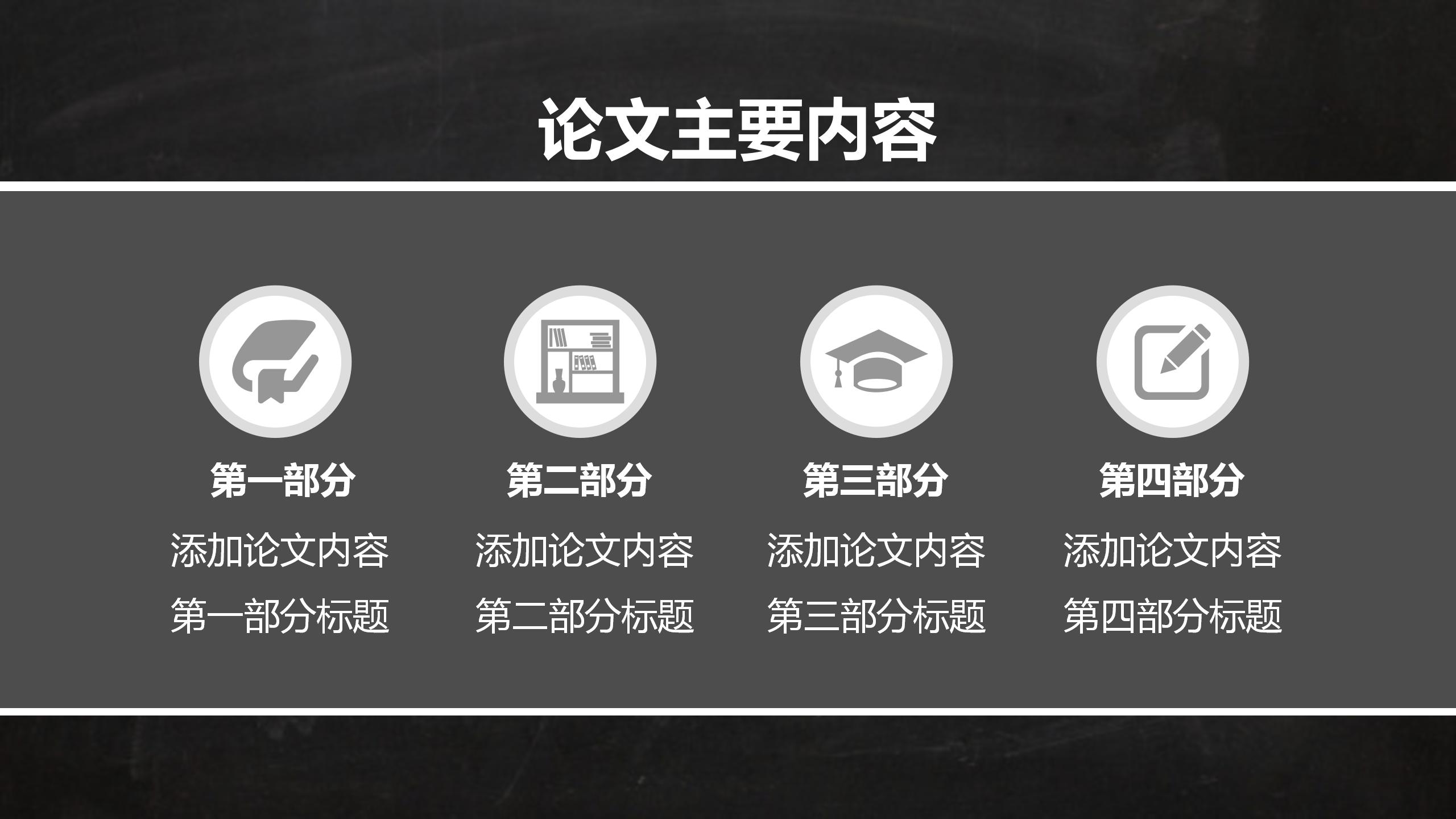 黑板背景通用毕业答辩PPT模板