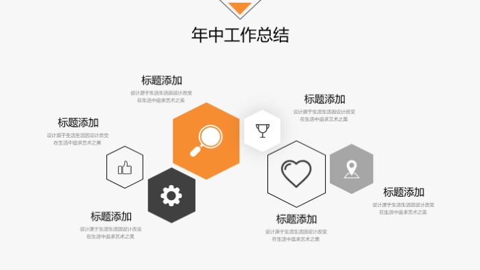 清新简洁大气年中工作总结ppt模板