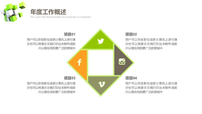 清新简洁大气创意部门年度总结ppt模板