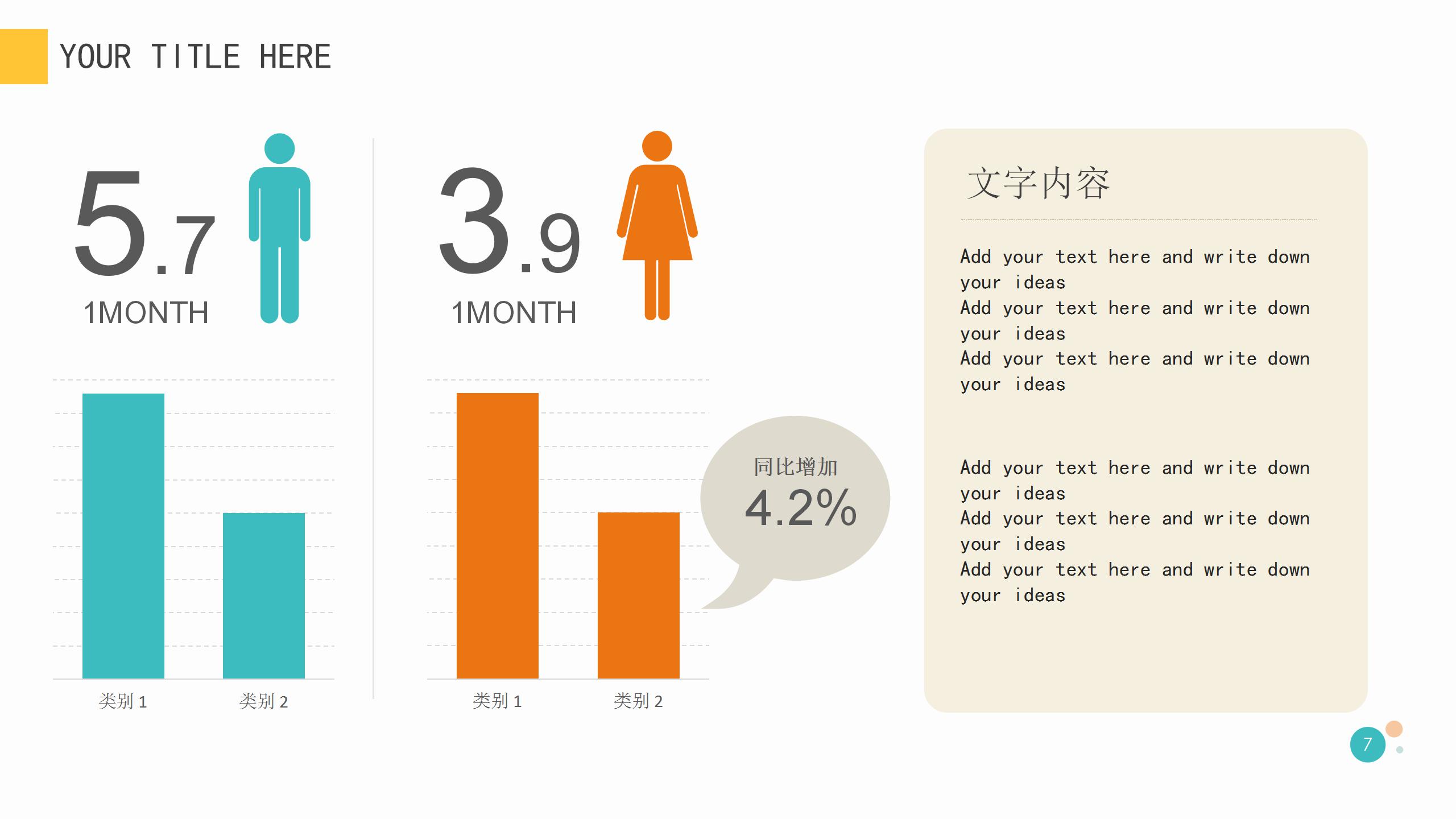 多彩小清新述职报告案例ppt模板