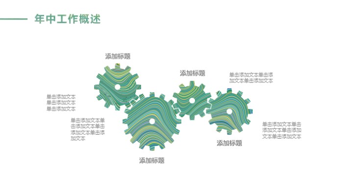 清新简洁时尚年中工作总结ppt模板