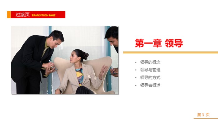 简洁清新大气领导与领导力培训PPT模板