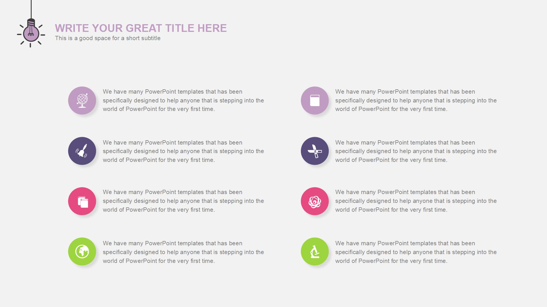 创意小灯泡英语演讲ppt模板范文